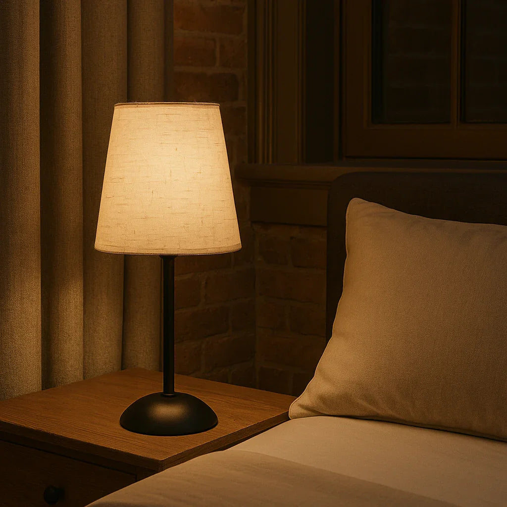 Arden Bordlampe - Sort Base - Hvid Skærm