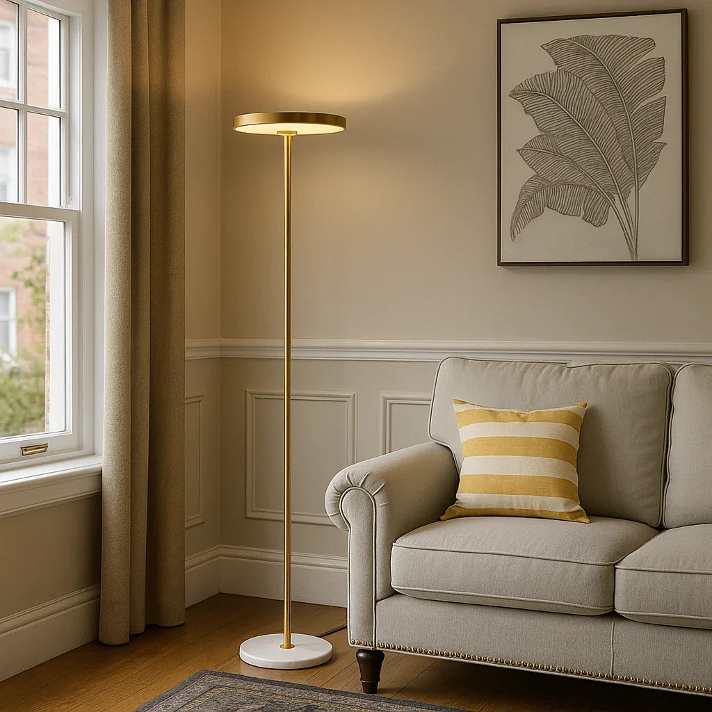 Aureon Ring Lampe - Gylden Ramme - Cirkulær Skærm