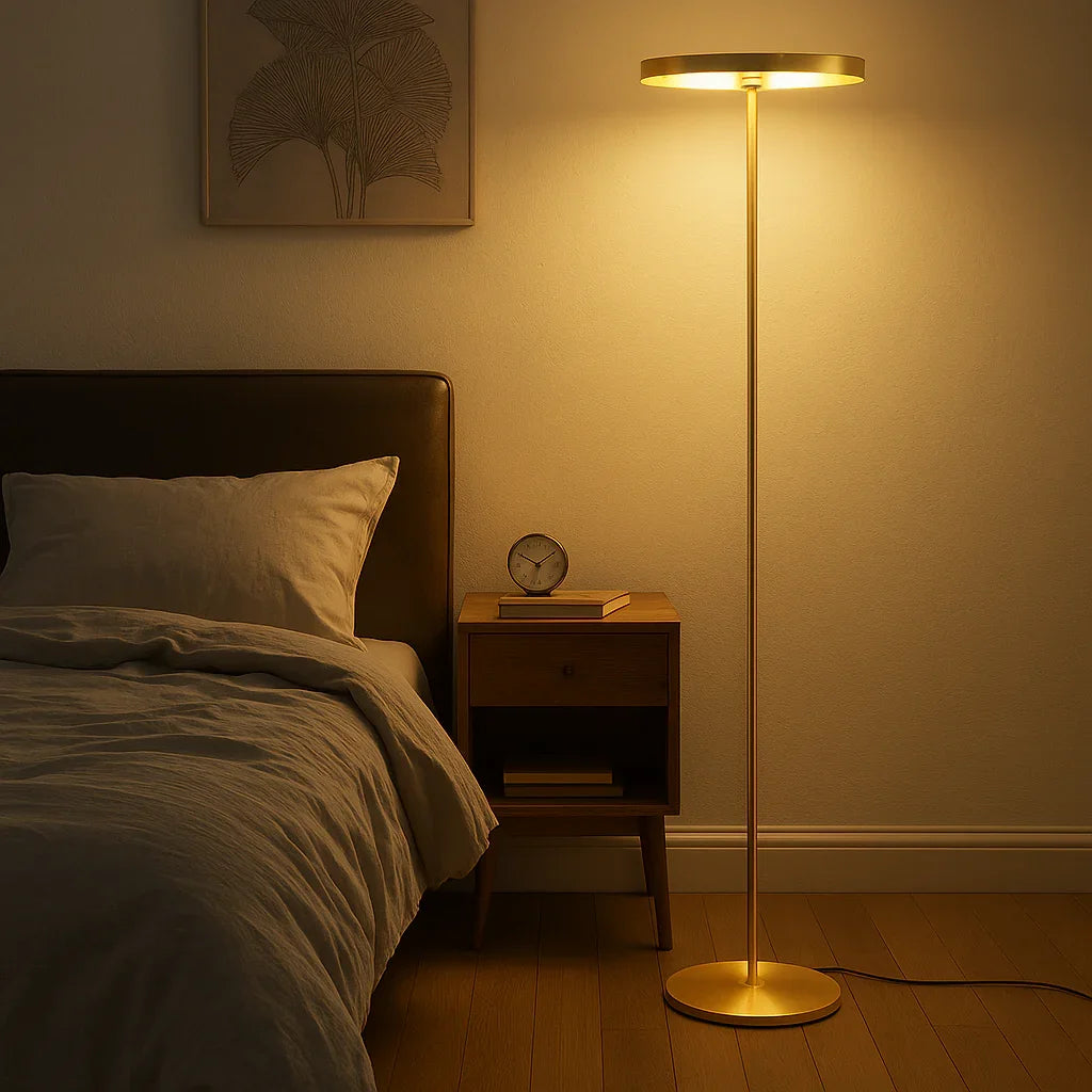 Aureon Ring Lampe - Gylden Ramme - Cirkulær Skærm