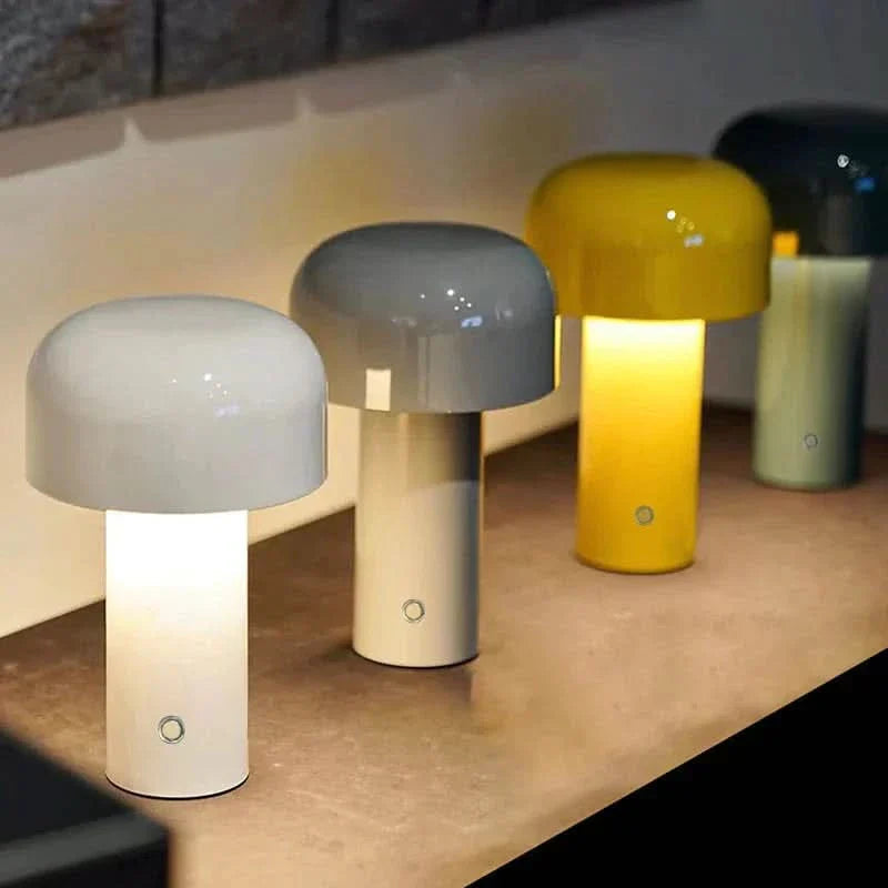 Bordlampe - LED Trådløs - Svampedesign