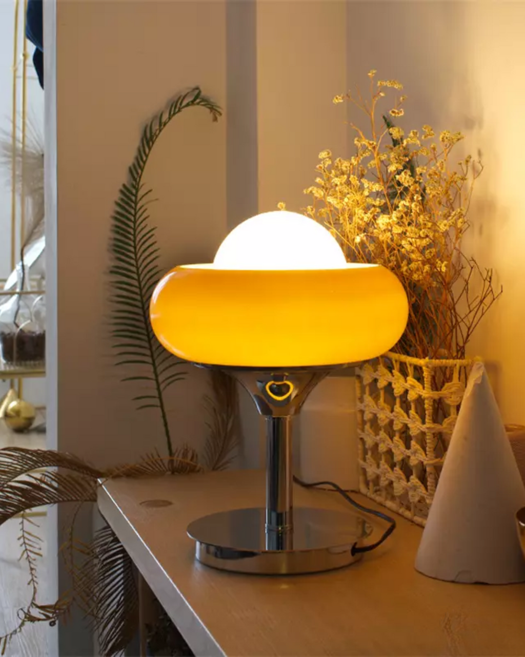 Bordlampe - Bauhaus-inspireret - Glasskærm