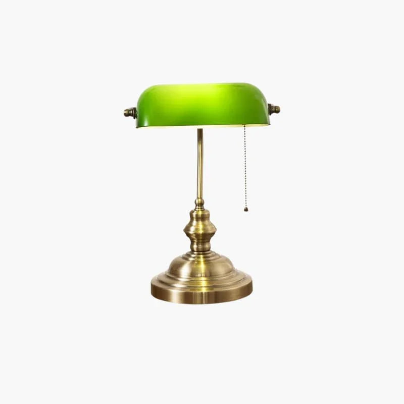 Bordlampe - Grønt Glas - Messingfinish