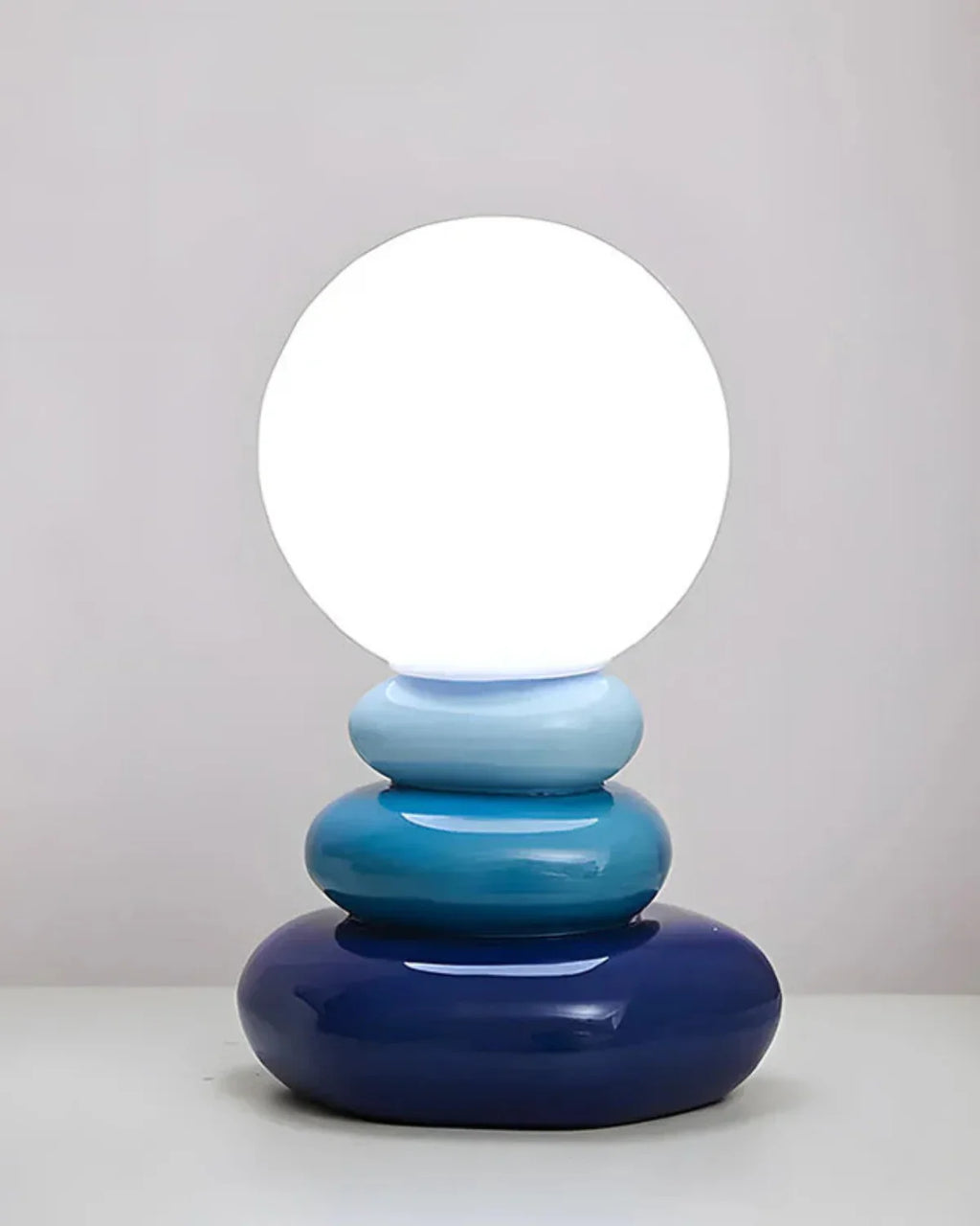 Bordlampe - Keramisk Sokkel - Glasskærm