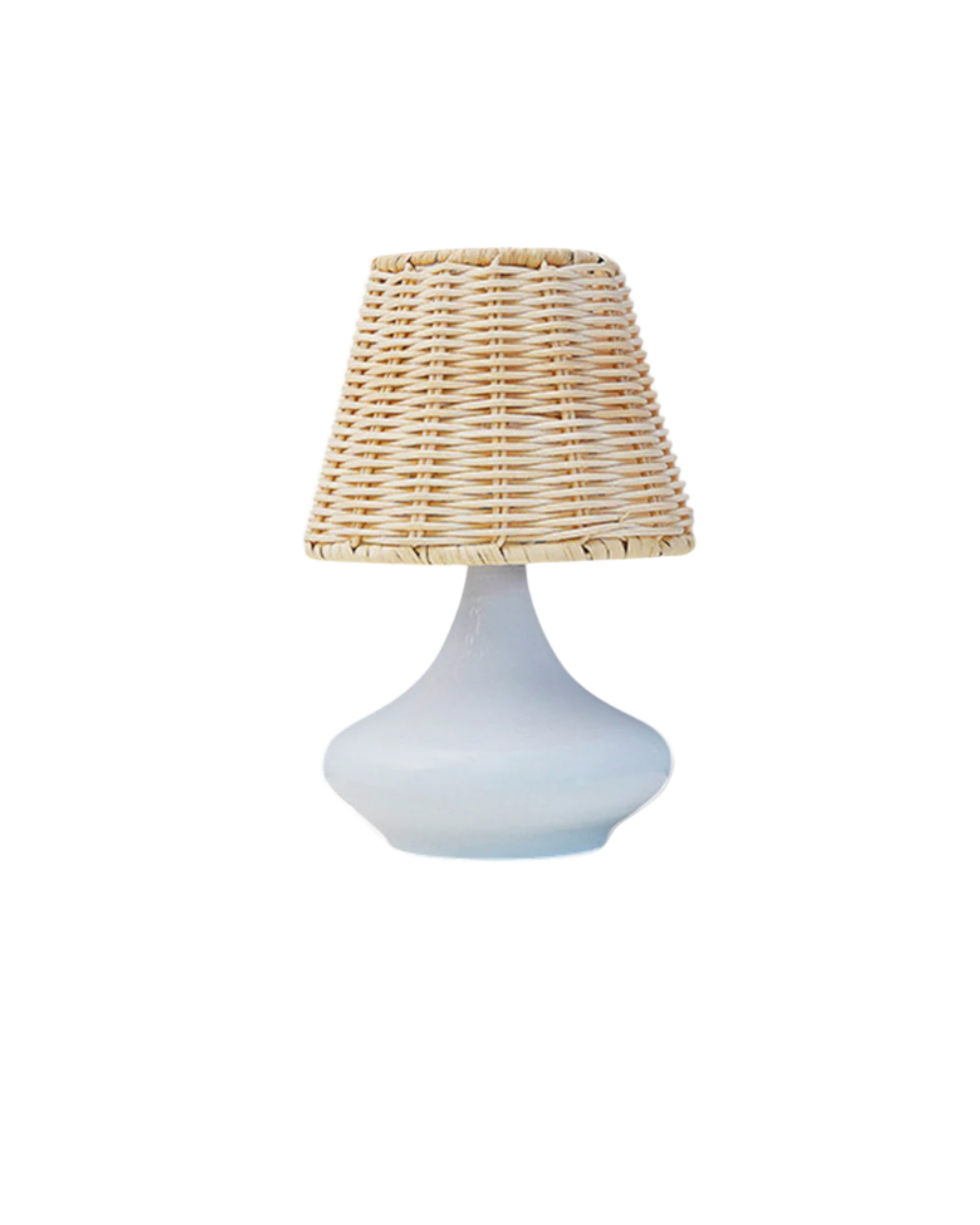 Bordlampe - Rattanskærm - Jernfod