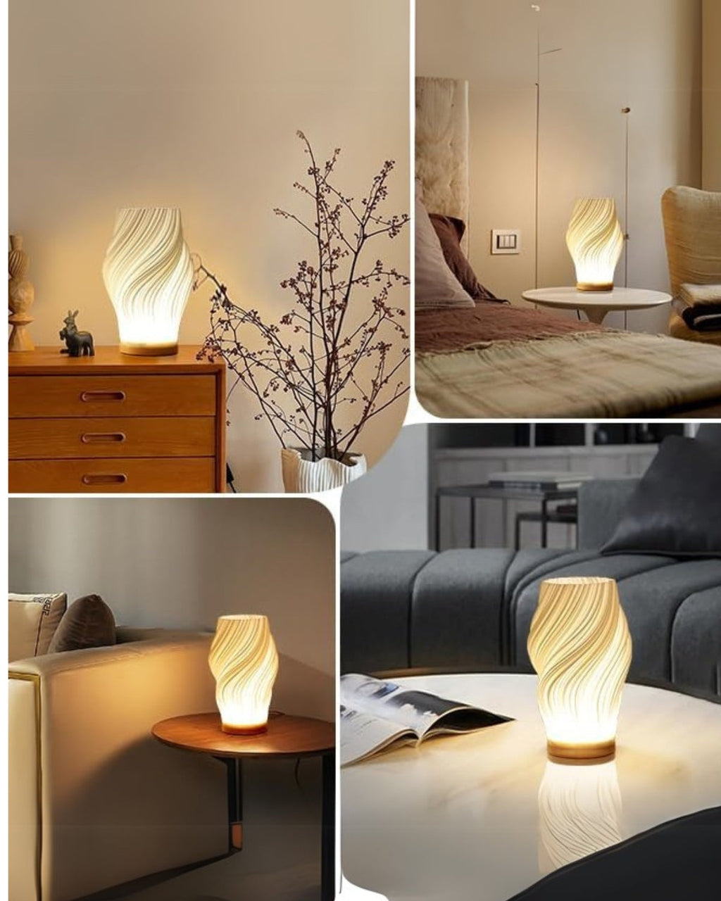 Bordlampe - Skulpturelt Design - 3D Printet