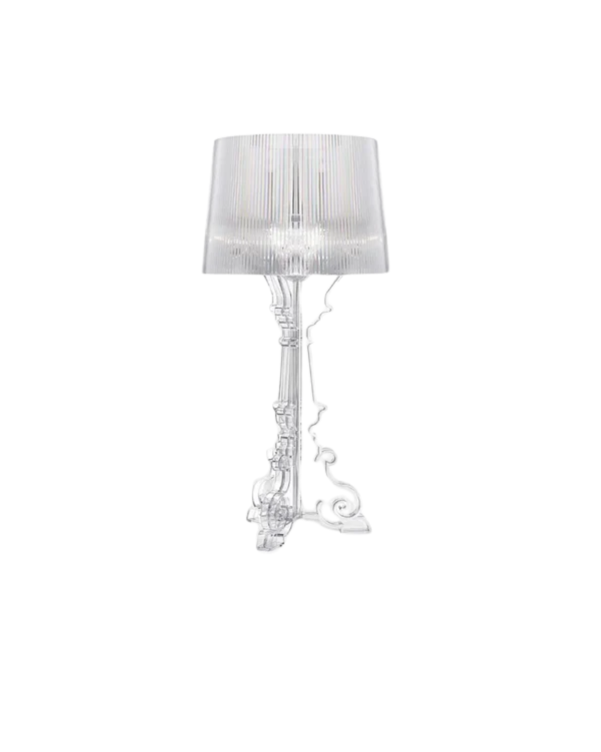 Bordlampe - Skulptureret Base - Plisseret Skærm