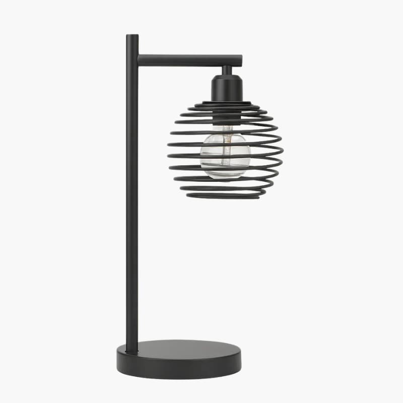 Bordlampe - Spiral Skærm - Sort Ramme