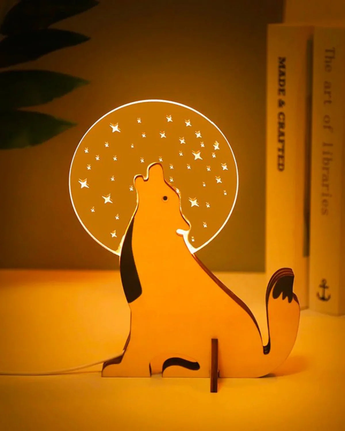 Bordlampe - Trædesign - Fugleform