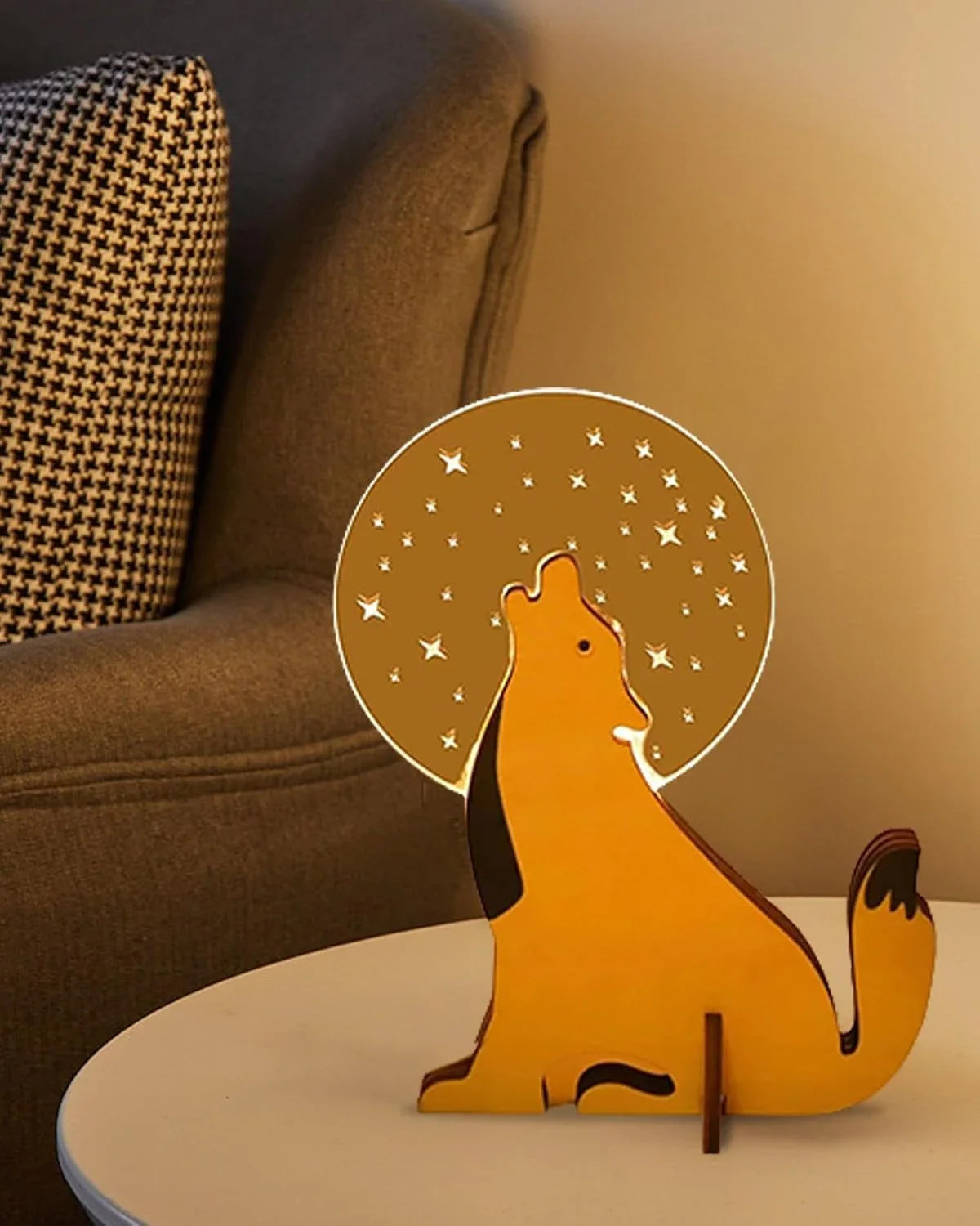 Bordlampe - Trædesign - Fugleform