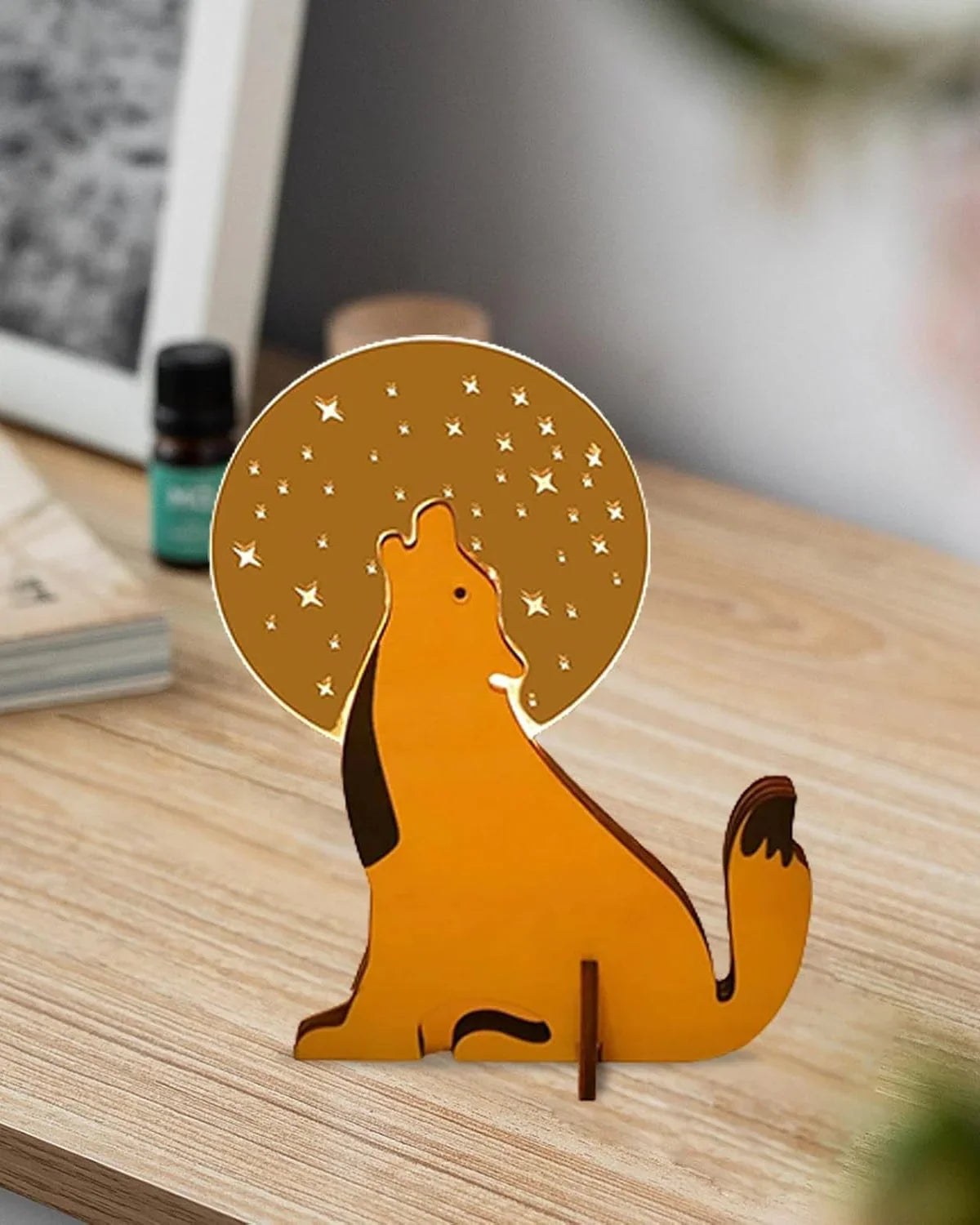 Bordlampe - Trædesign - Fugleform