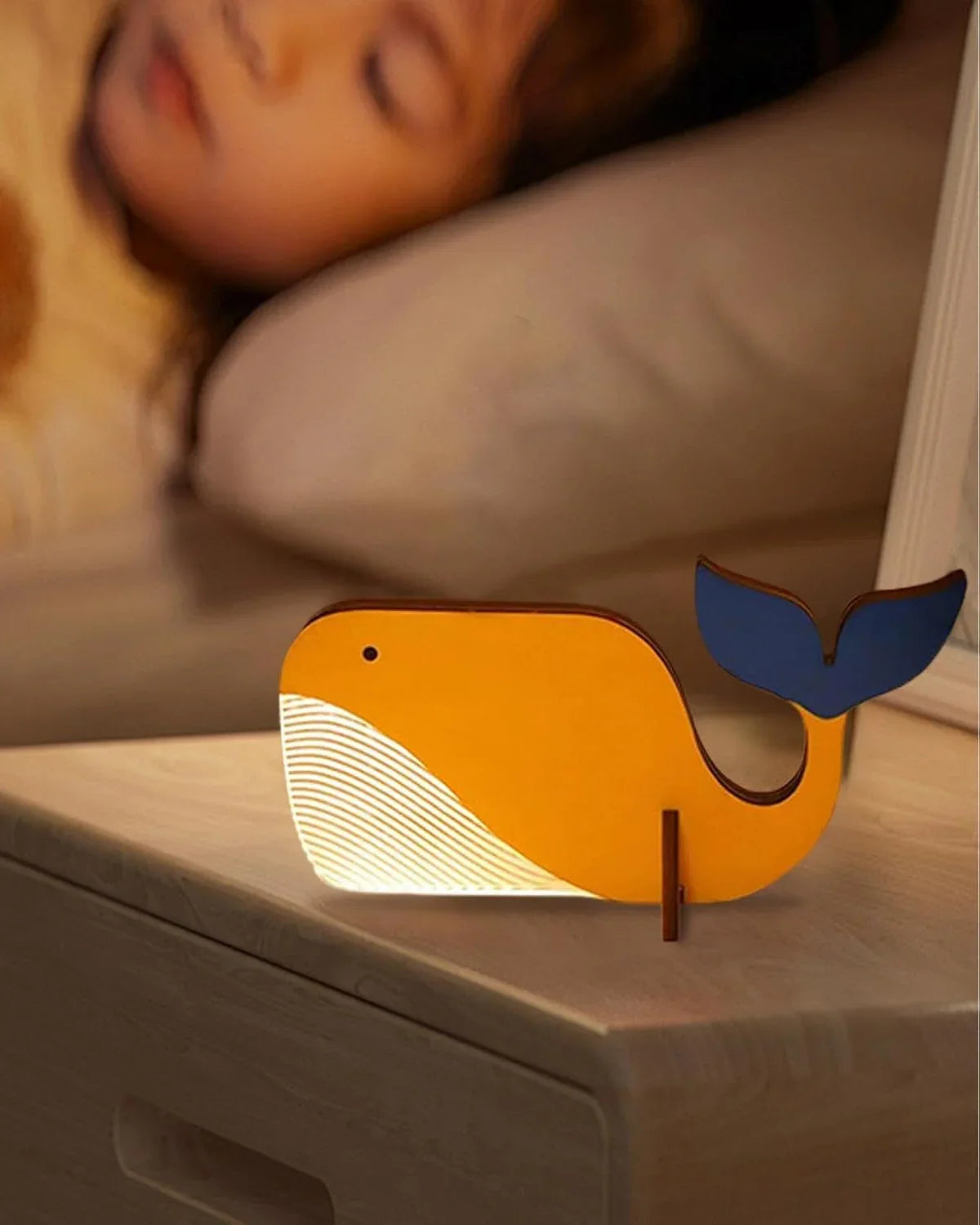 Bordlampe - Trædesign - Fugleform