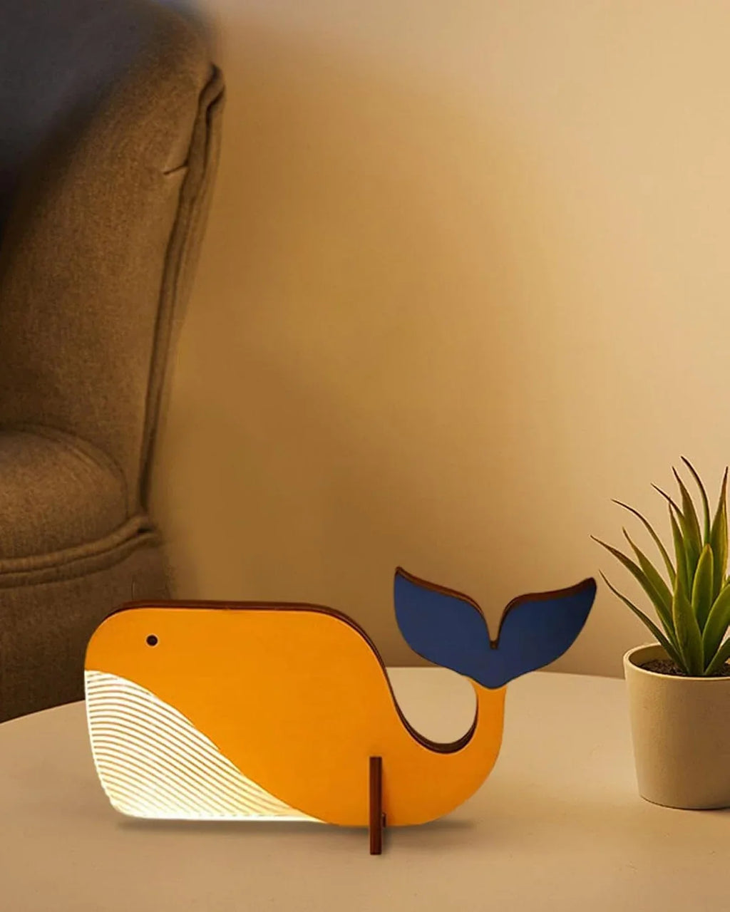 Bordlampe - Trædesign - Fugleform