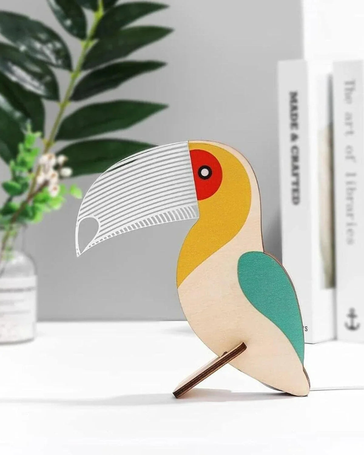 Bordlampe - Trædesign - Fugleform