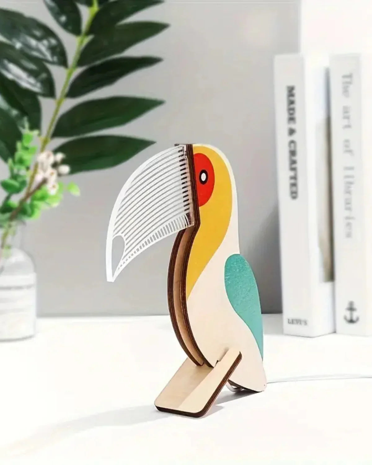 Bordlampe - Trædesign - Fugleform