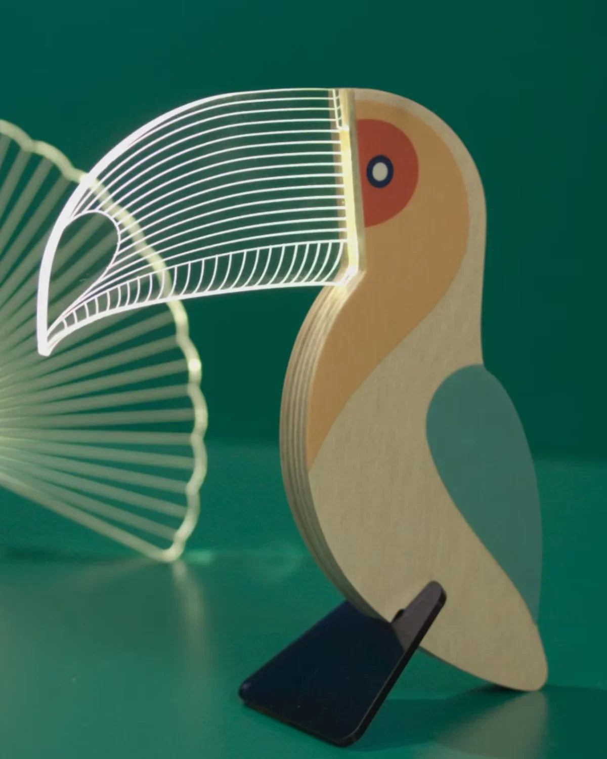 Bordlampe - Trædesign - Fugleform