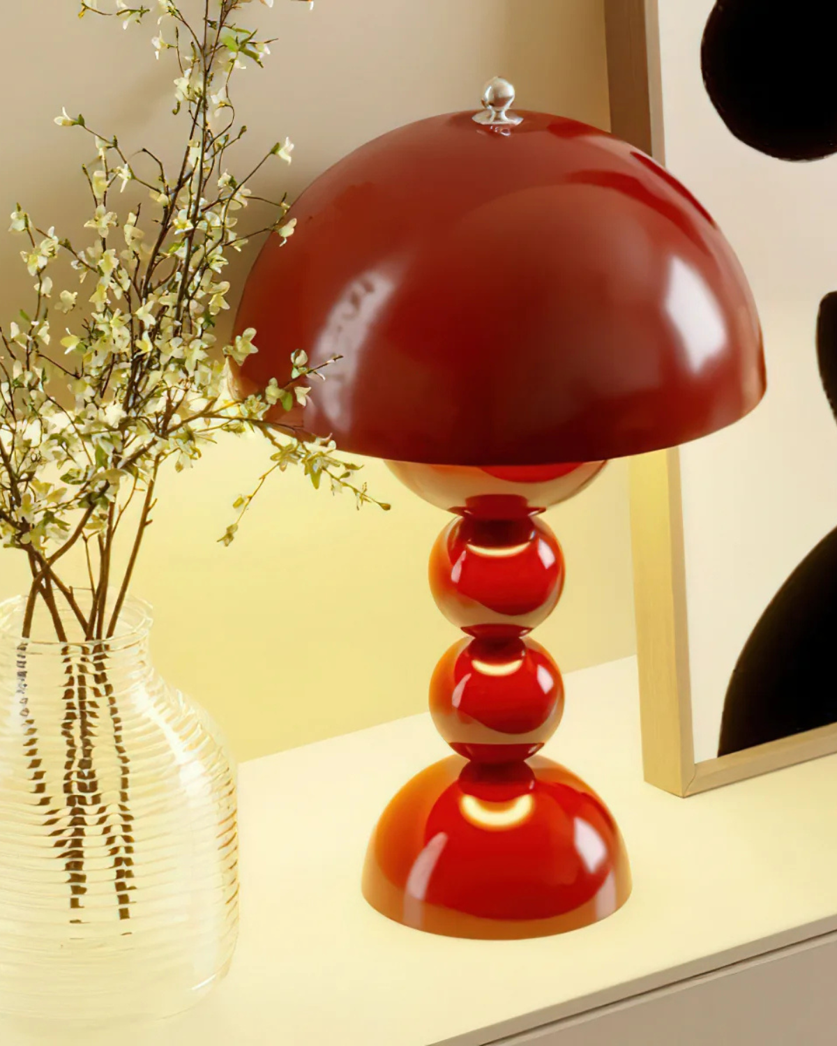 Bordlampe - Blank finish - Sfærisk søjle