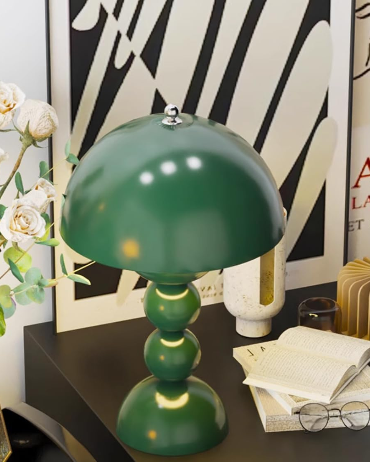 Bordlampe - Blank finish - Sfærisk søjle