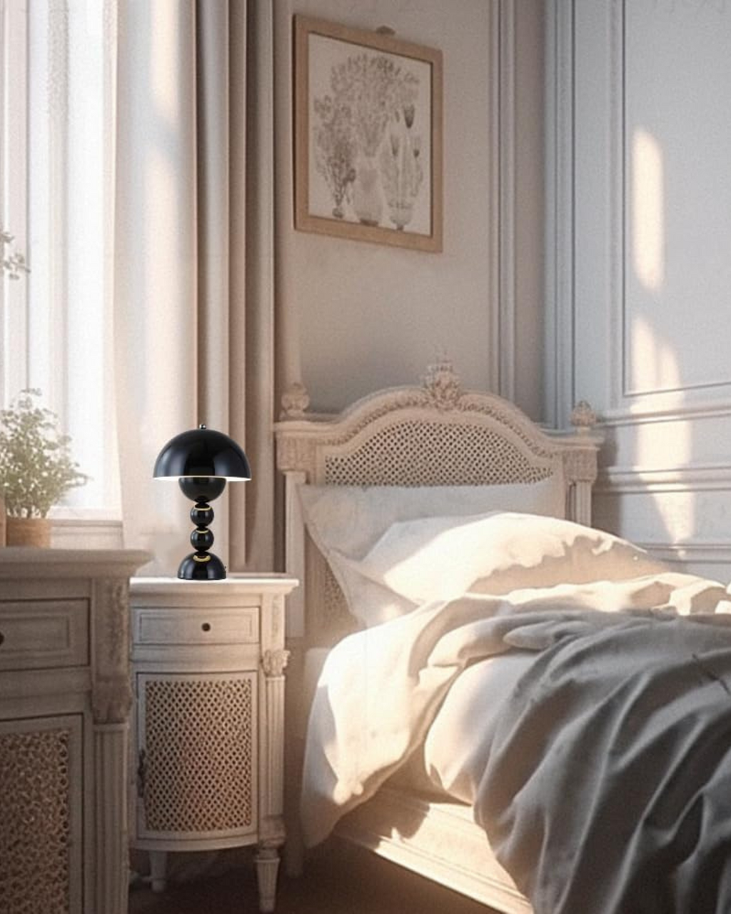 Bordlampe - Blank finish - Sfærisk søjle