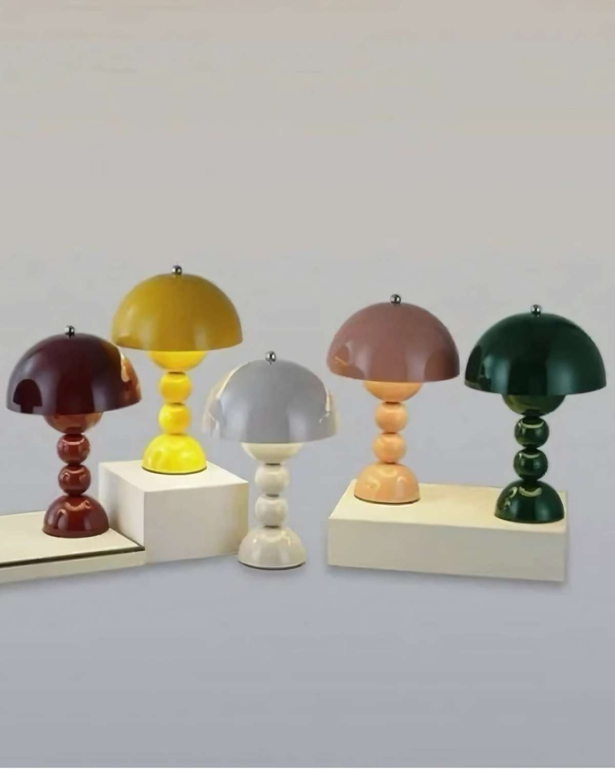 Bordlampe - Blank finish - Sfærisk søjle