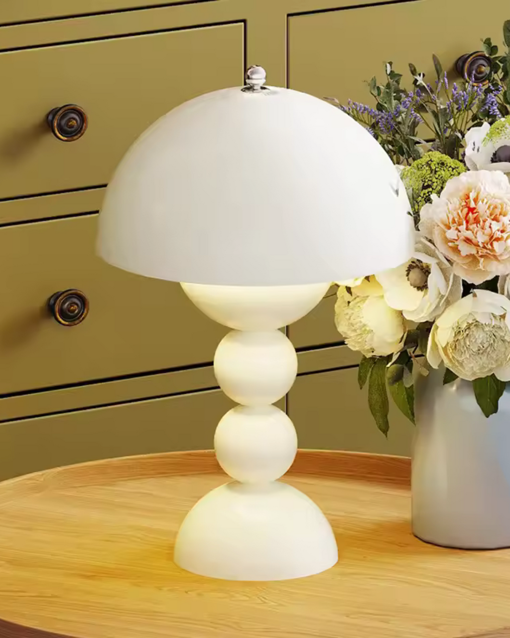 Bordlampe - Blank finish - Sfærisk søjle