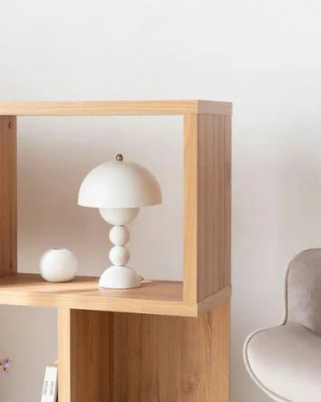 Bordlampe - Blank finish - Sfærisk søjle