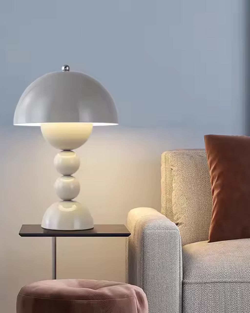 Bordlampe - Blank finish - Sfærisk søjle