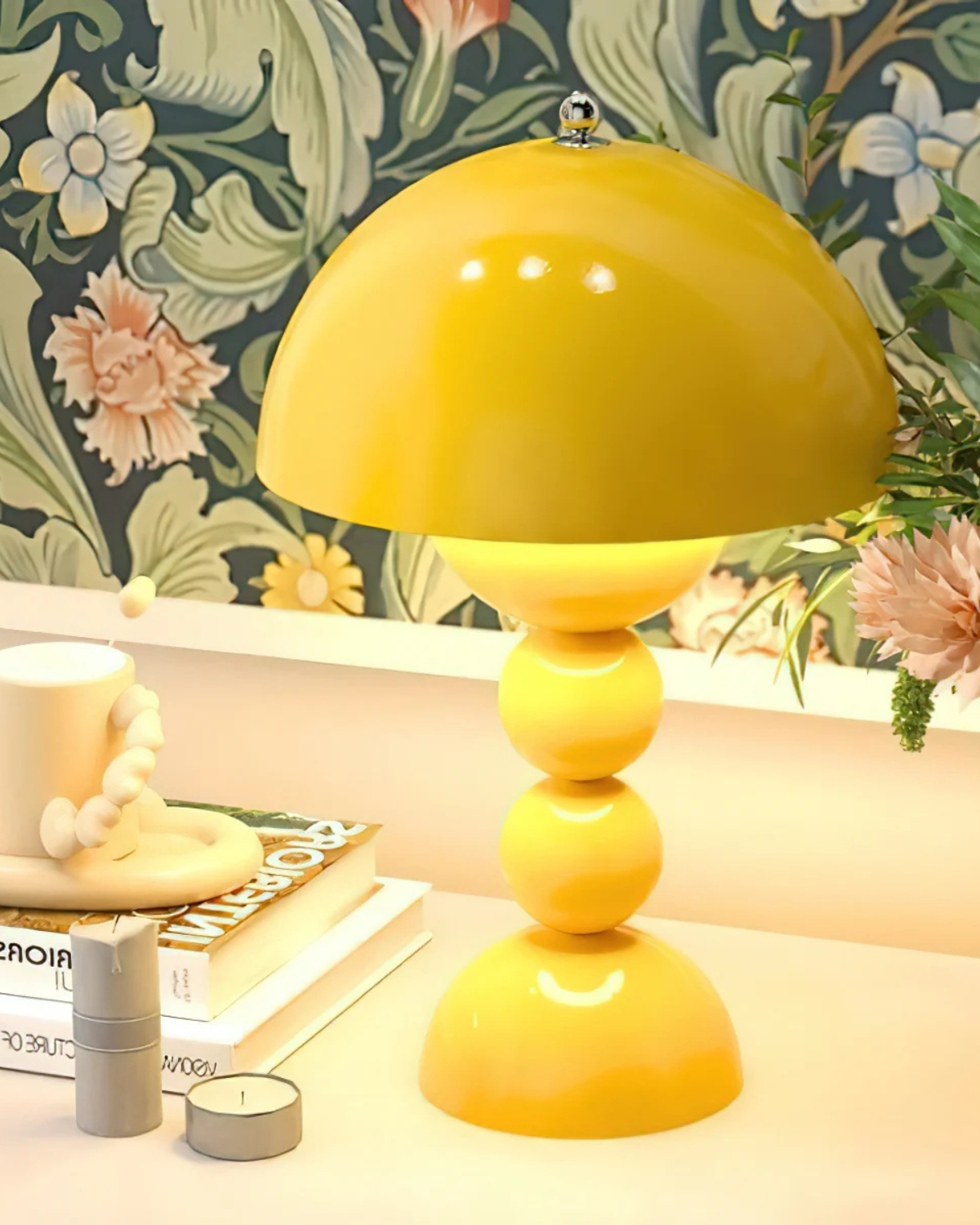 Bordlampe - Blank finish - Sfærisk søjle