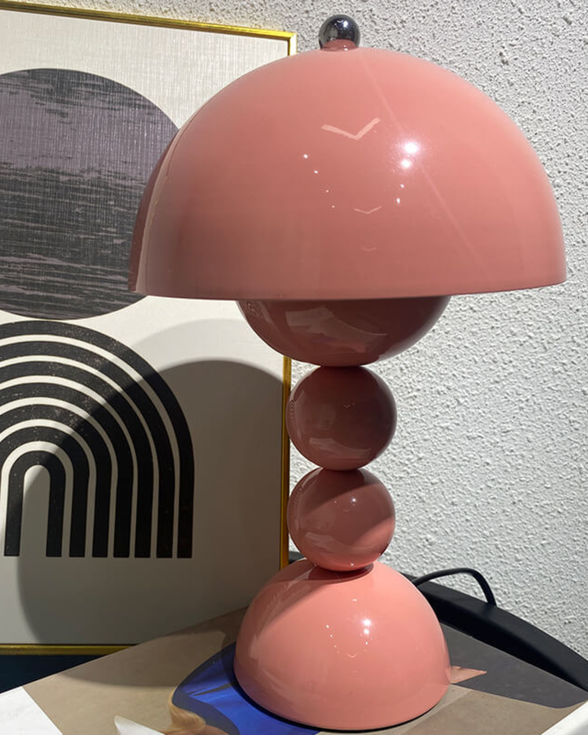 Bordlampe - Blank finish - Sfærisk søjle