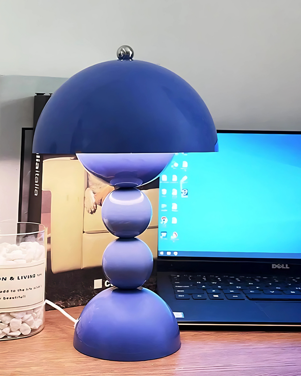 Bordlampe - Blank finish - Sfærisk søjle