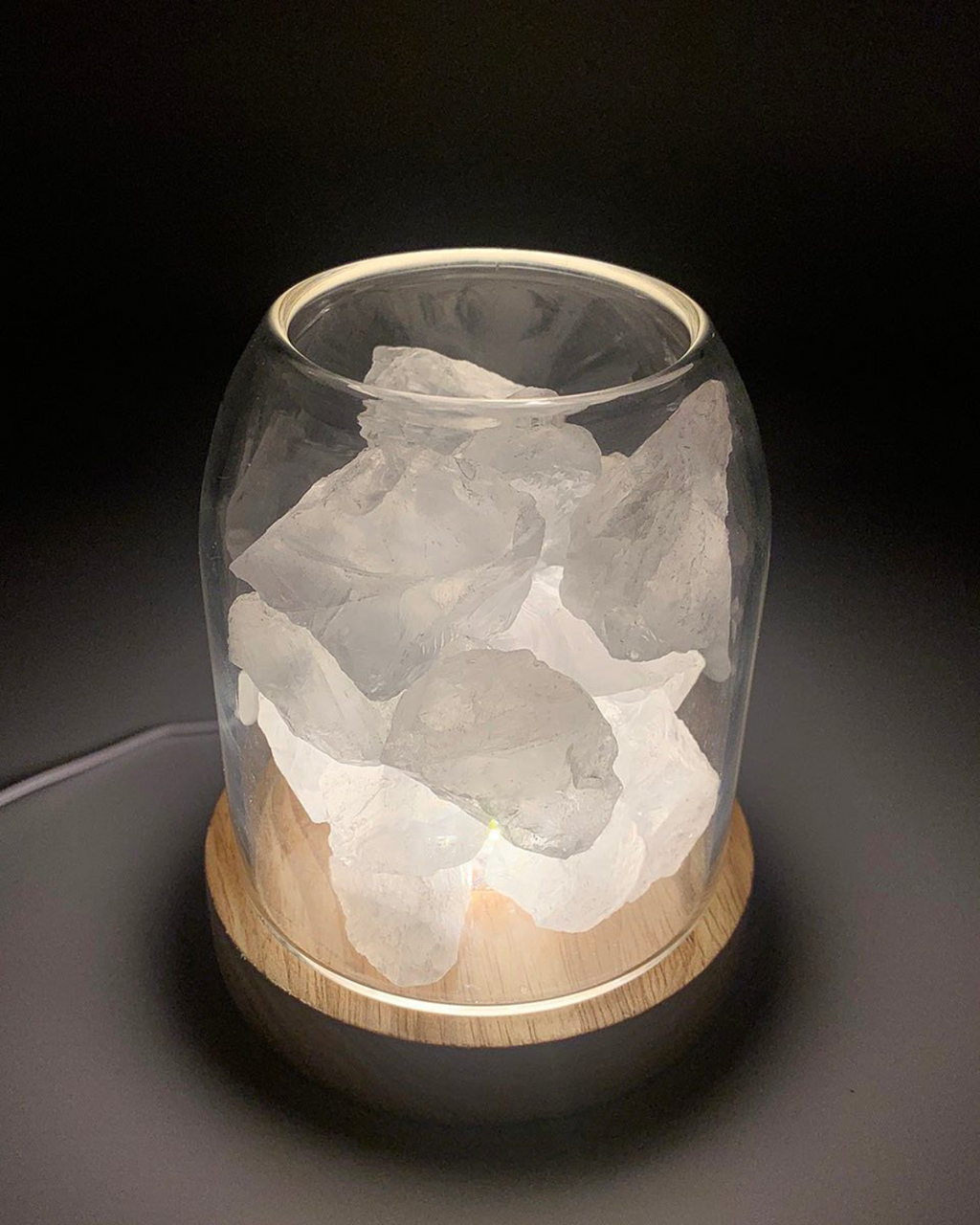 Dekorativ Krystal - Rosenkvarts - Glasdome