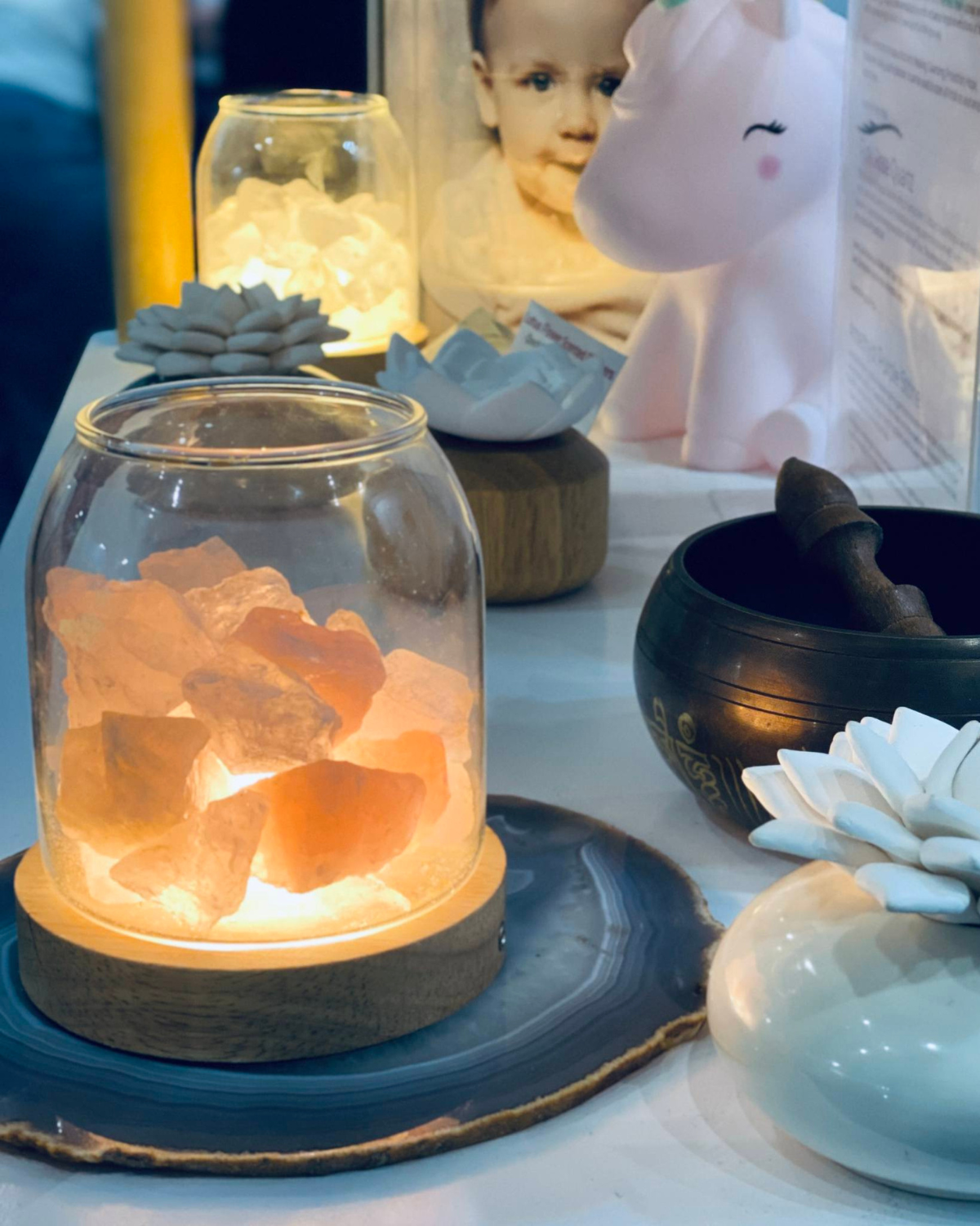 Dekorativ Krystal - Rosenkvarts - Glasdome