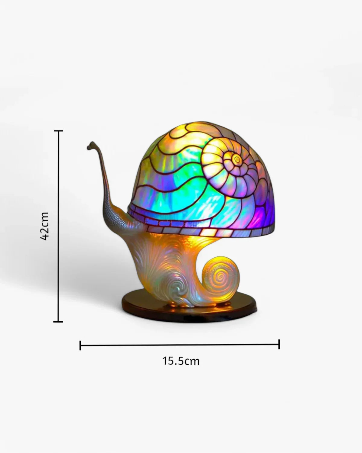 Farvet Glas Lampe - Floral Design - Svampebase