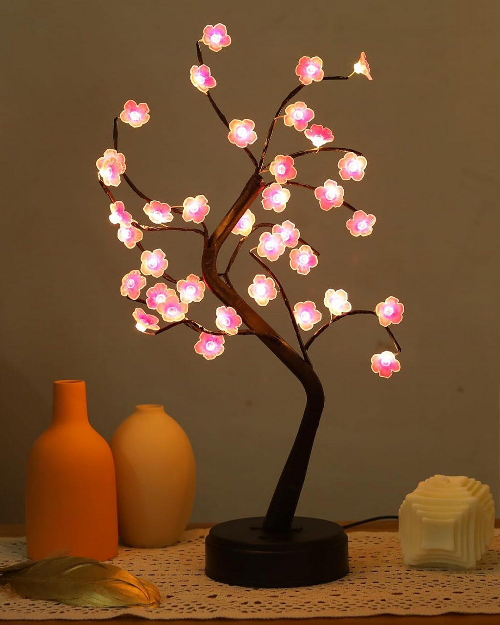 Floral Lampe - Kirsebærblomst Design - Justerbare Grene