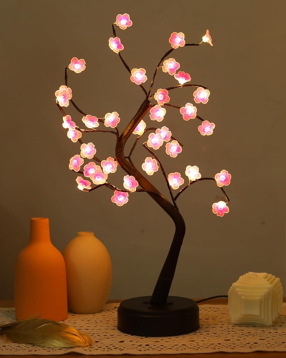 Floral Lampe - Kirsebærblomst Design - Justerbare Grene