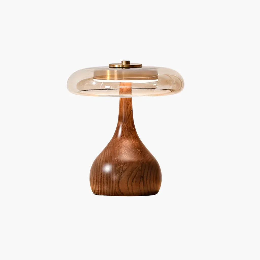 Glasbordlampe - Messingdetalje - LED-belysning