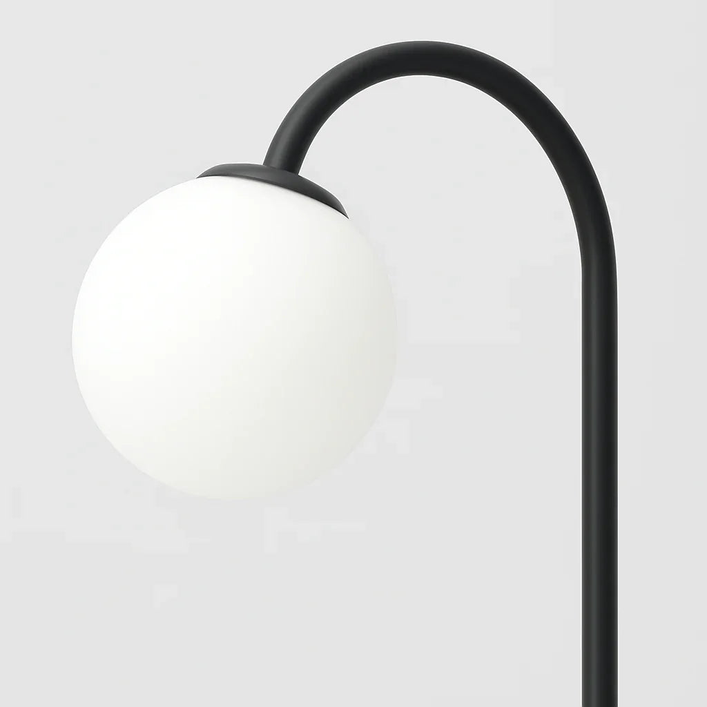 Gulvlampe - Justerbar Arm - Sfærisk Skærm