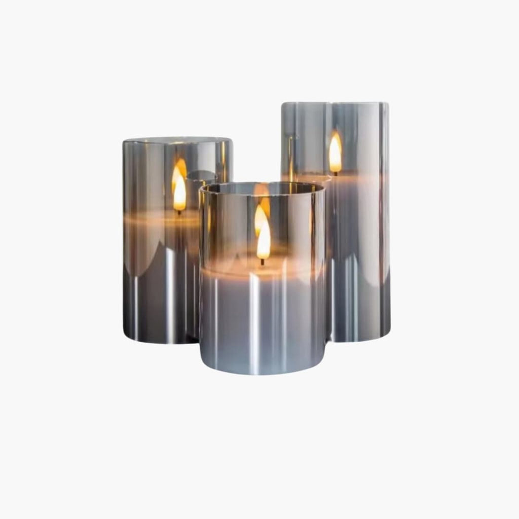 LED-lys - Glascylinder - Flimrende flamme