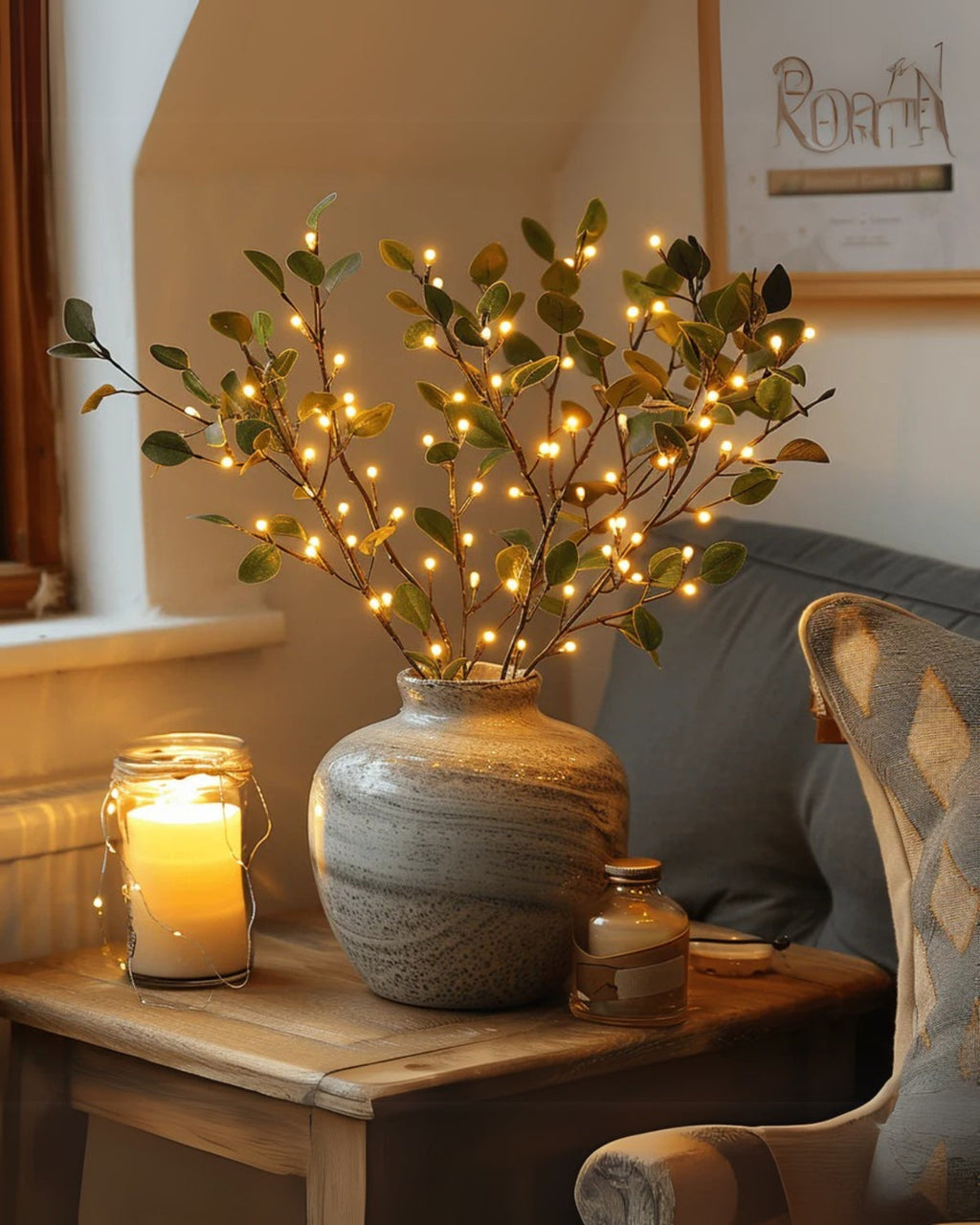 LED Grenlampe - Blomsterdekoration - Stemningsbelysning