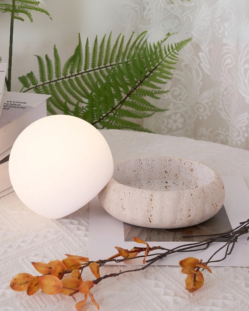 Mini bordlampe - Stenfod - LED lys