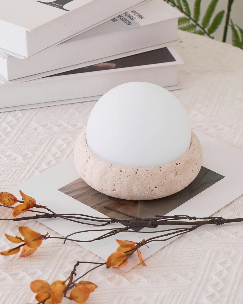 Mini bordlampe - Stenfod - LED lys