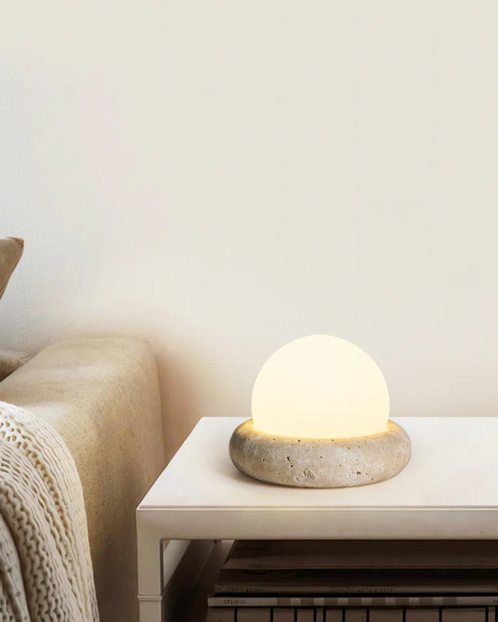 Mini bordlampe - Stenfod - LED lys