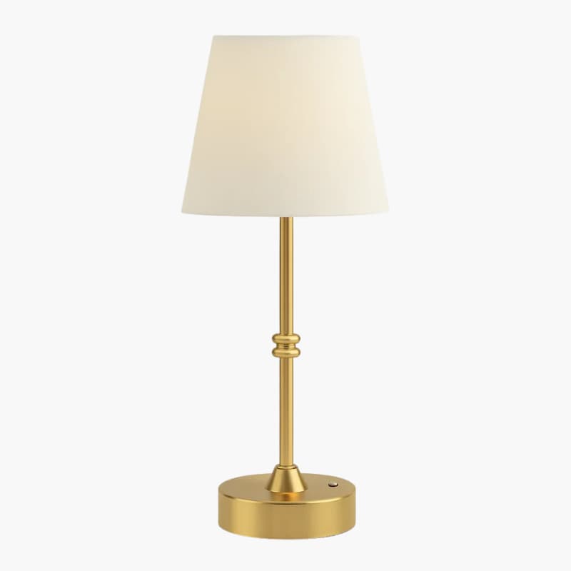 Olympia Lampe - Guldbase - Hvid Skærm