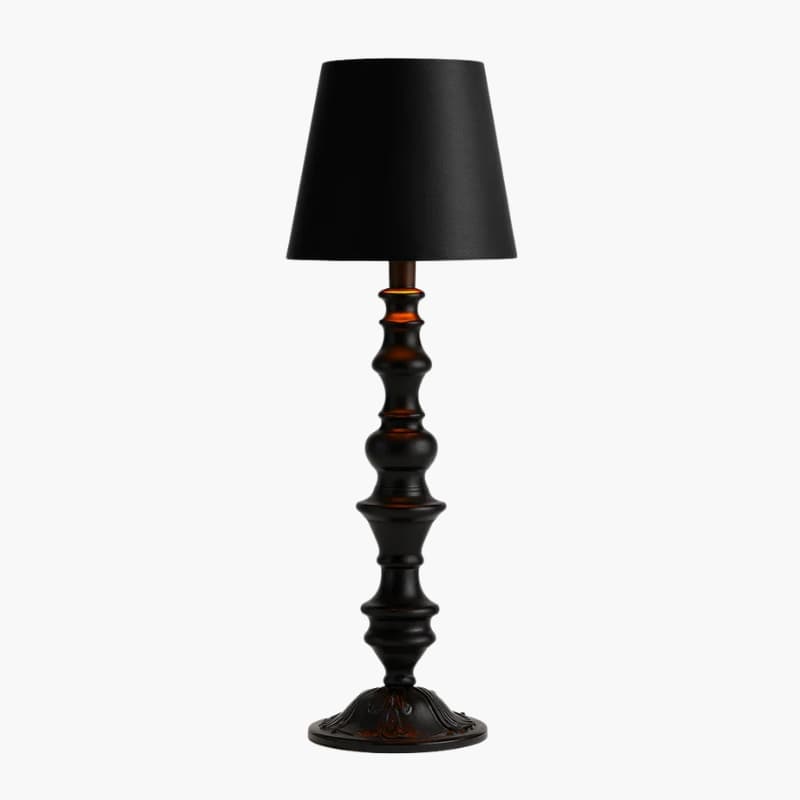 Onyx Shade Lampe - Skulptureret Base - Stofskærm