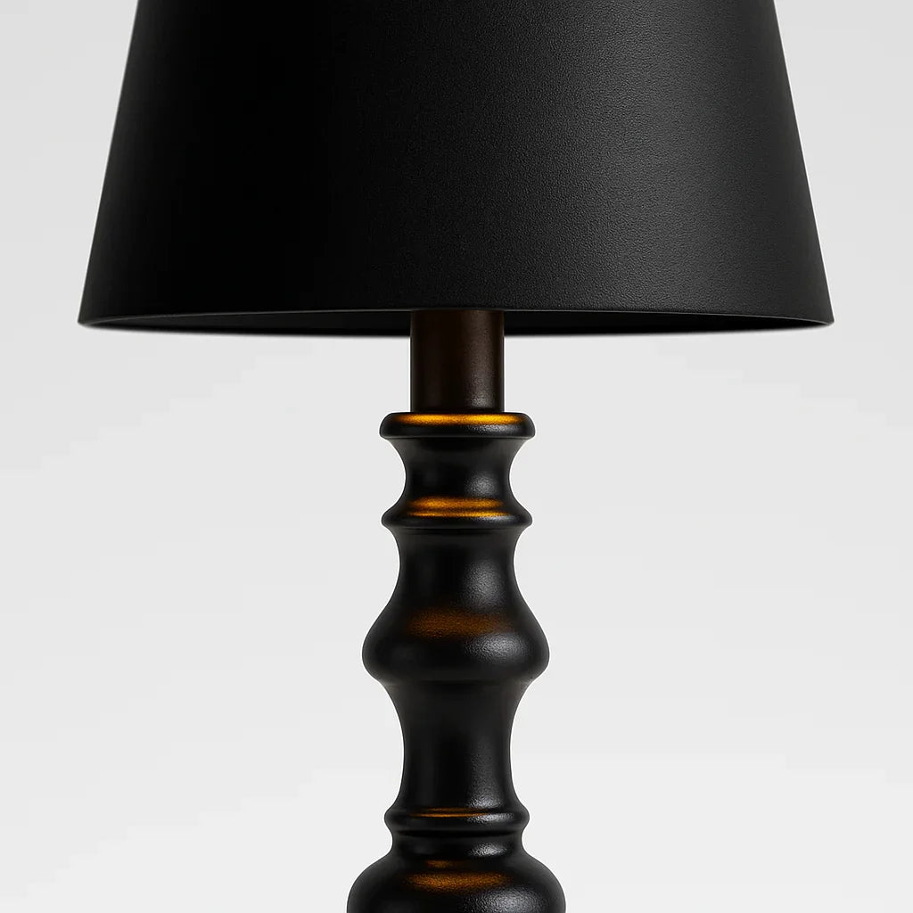 Onyx Shade Lampe - Skulptureret Base - Stofskærm
