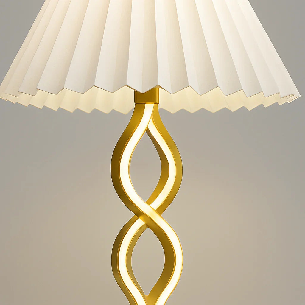 Skulpturel Lampe - LED Lys - Stofskærm