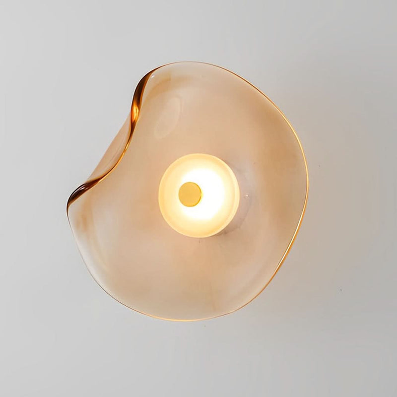 Væglampe - Ravfarvet Glas - LED Overfladelys