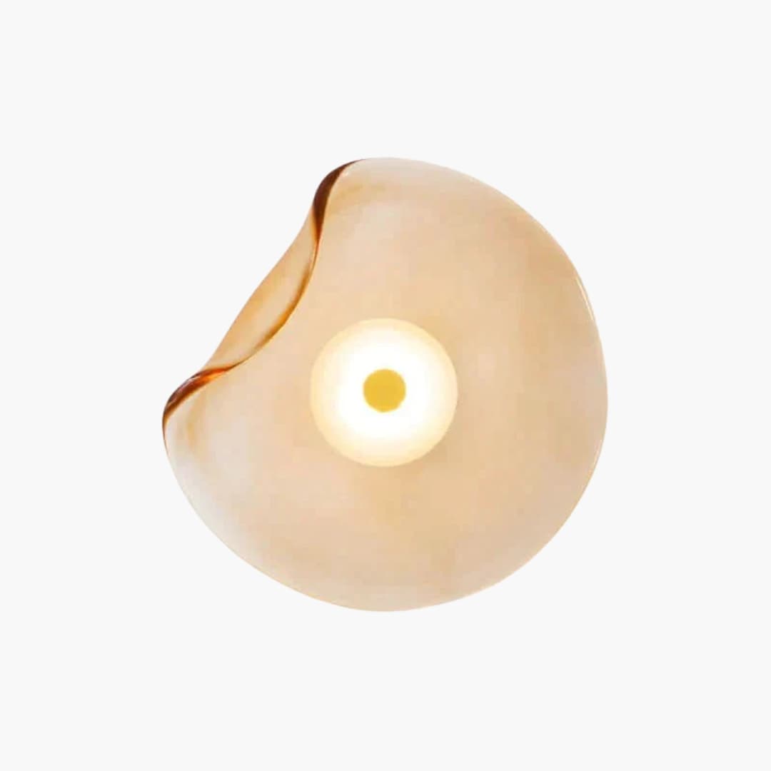 Væglampe - Ravfarvet Glas - LED Overfladelys