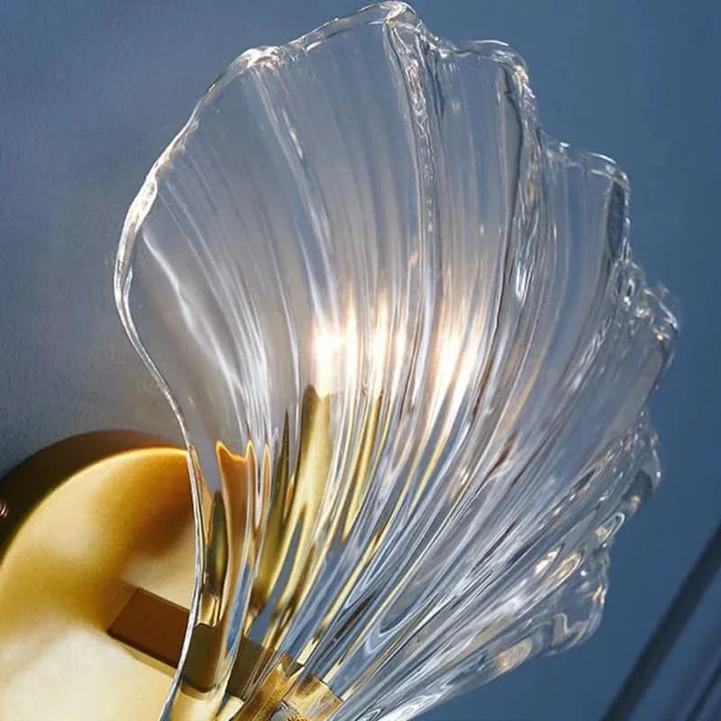 Væglampe - Skalmønster Glas - LED Armatur