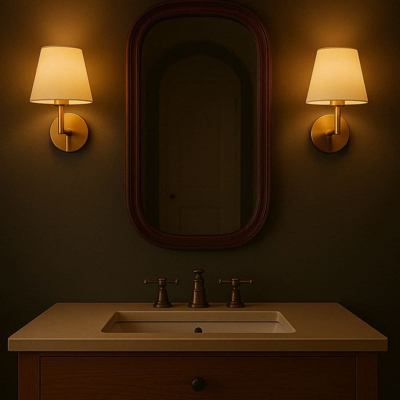 Væglampe - Trådløst Design - Stofskærm Lys